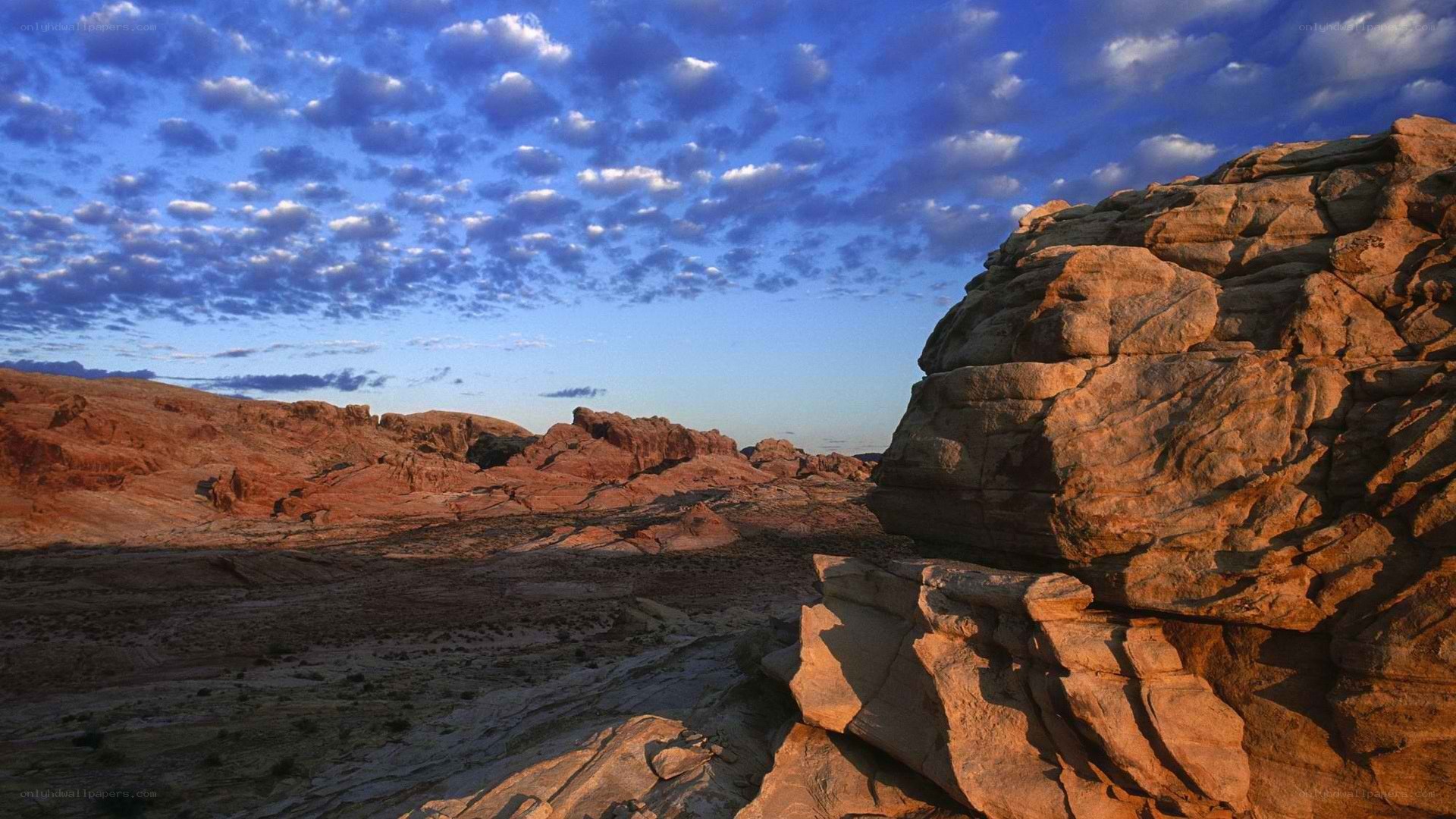 desert rock formations at sunset