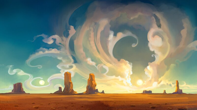 Desert Rock Formations — Blue, Dramatic