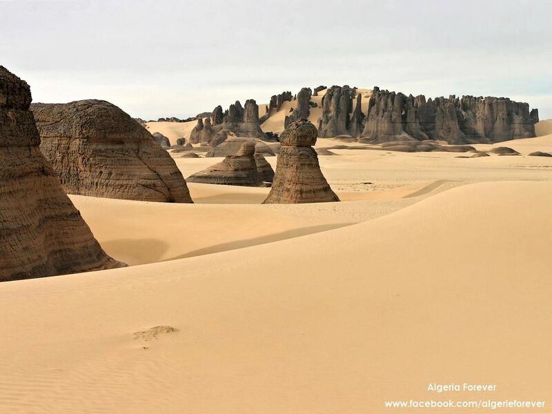 Desert rock formations in Algeria
