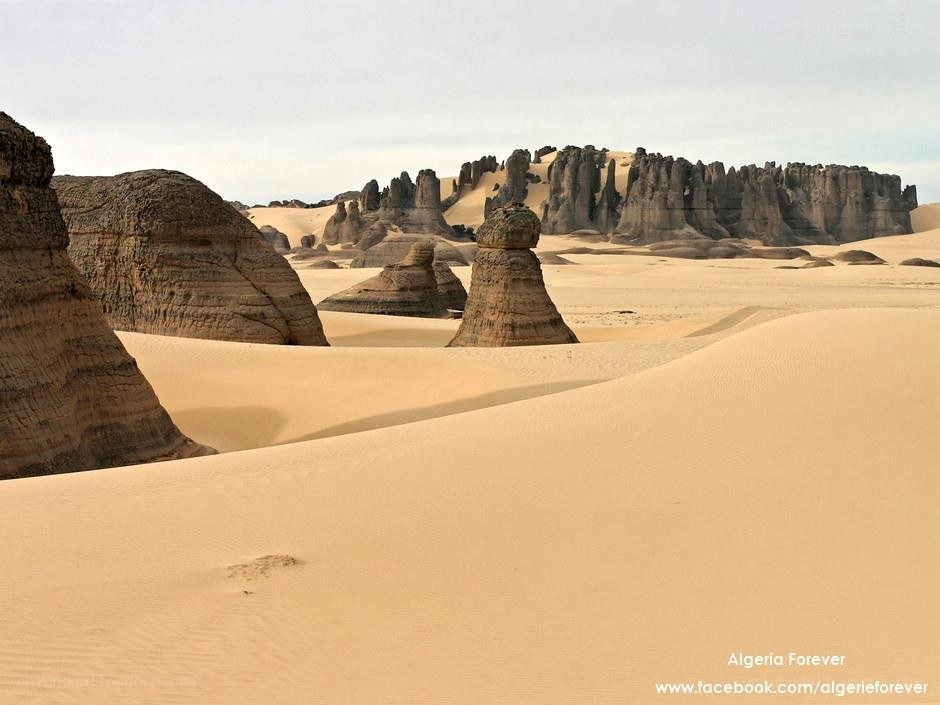 Desert rock formations in Algeria