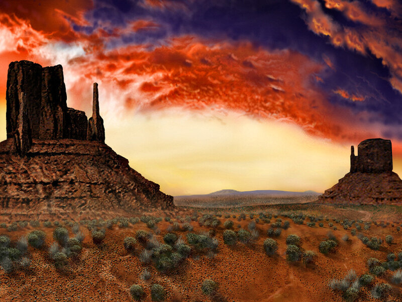 Desert Rock Formations — Red