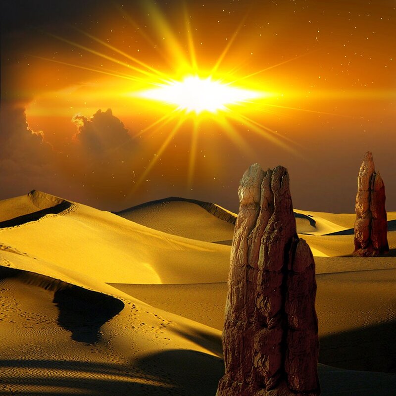 Desert Rock Formations — Yellow, Dramatic