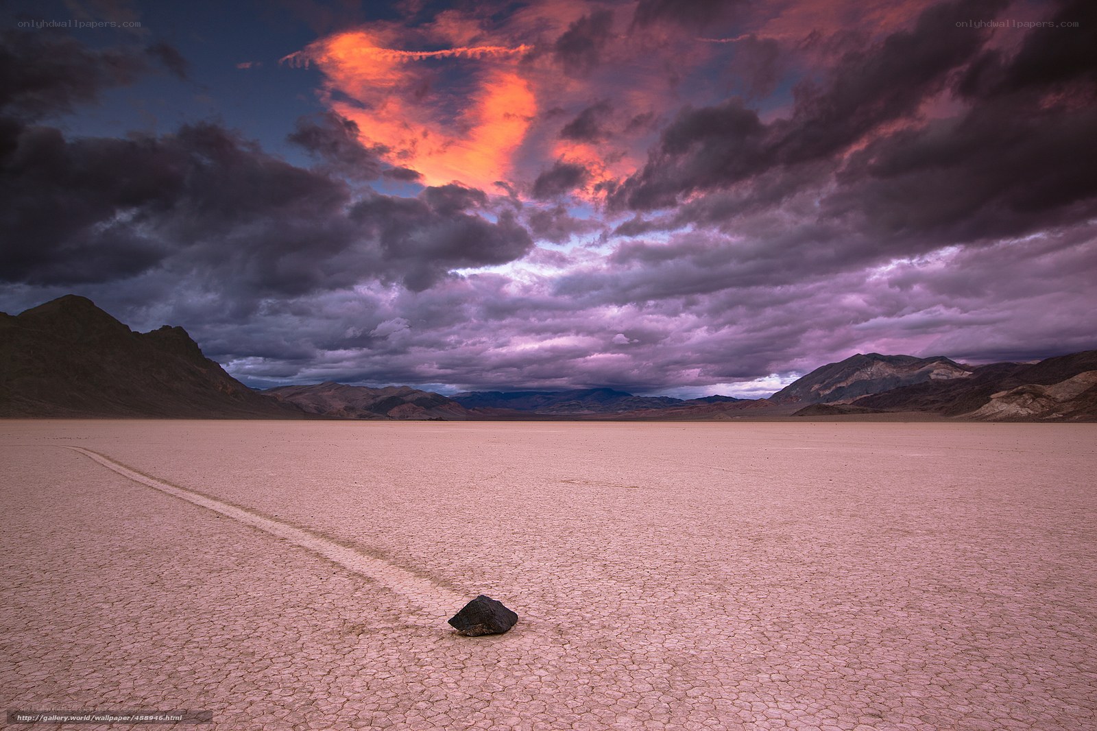 Desert rock trail at sunset