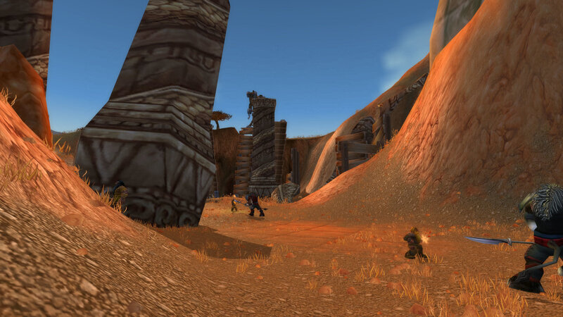 Desert ruins with characters