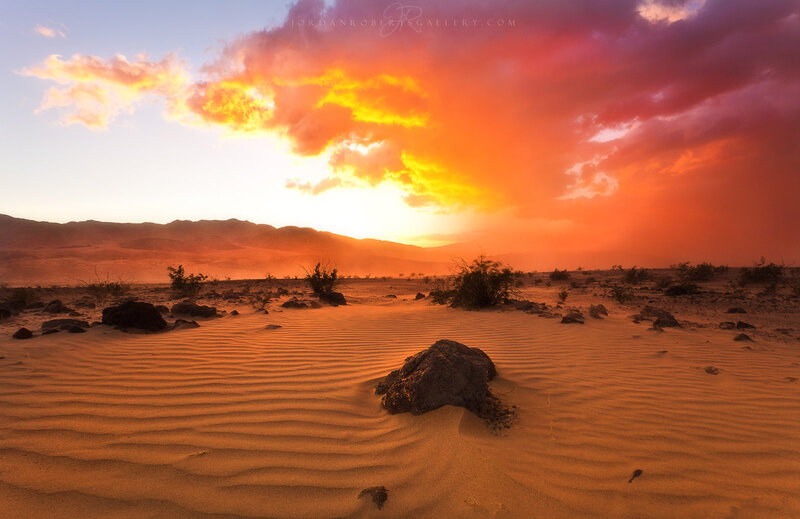Desert Sand Dunes — Orange, Dramatic, Sunset