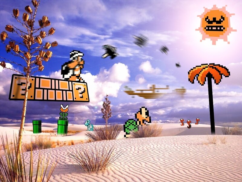 Desert Scene with Game Characters