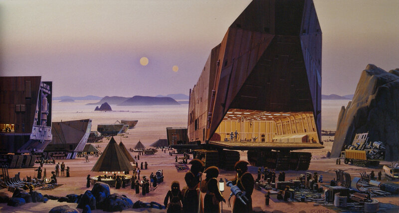 Desert settlement with large transport