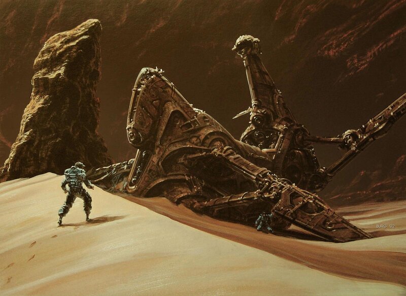 Desert shipwreck scene