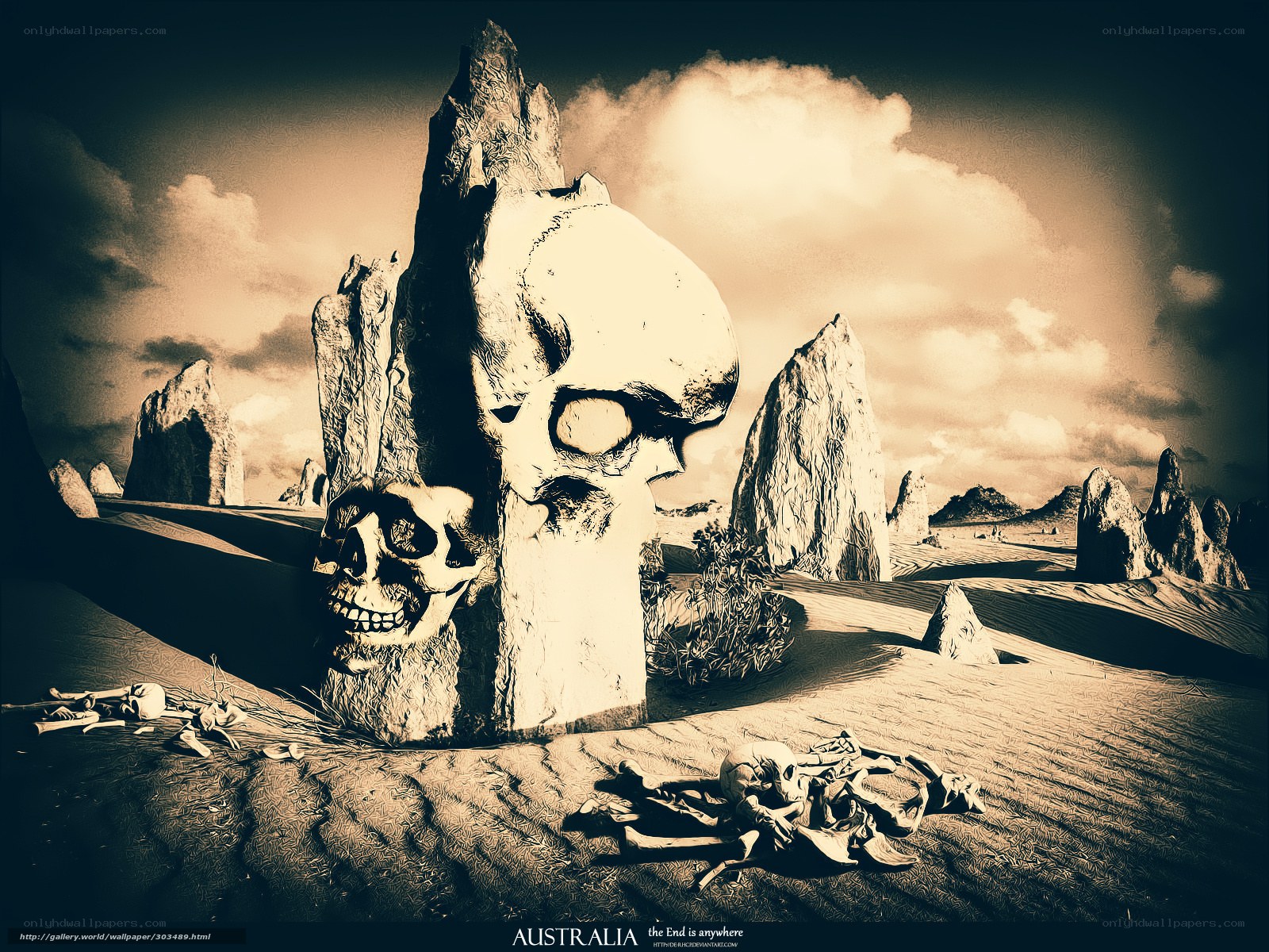 Desert skull landscape