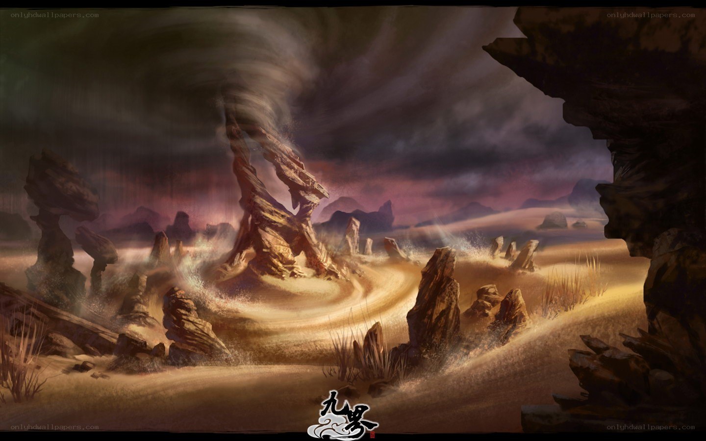 Desert storm landscape