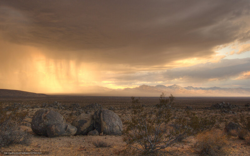 Desert Storm with Rain — Brown, Dramatic, Sunset