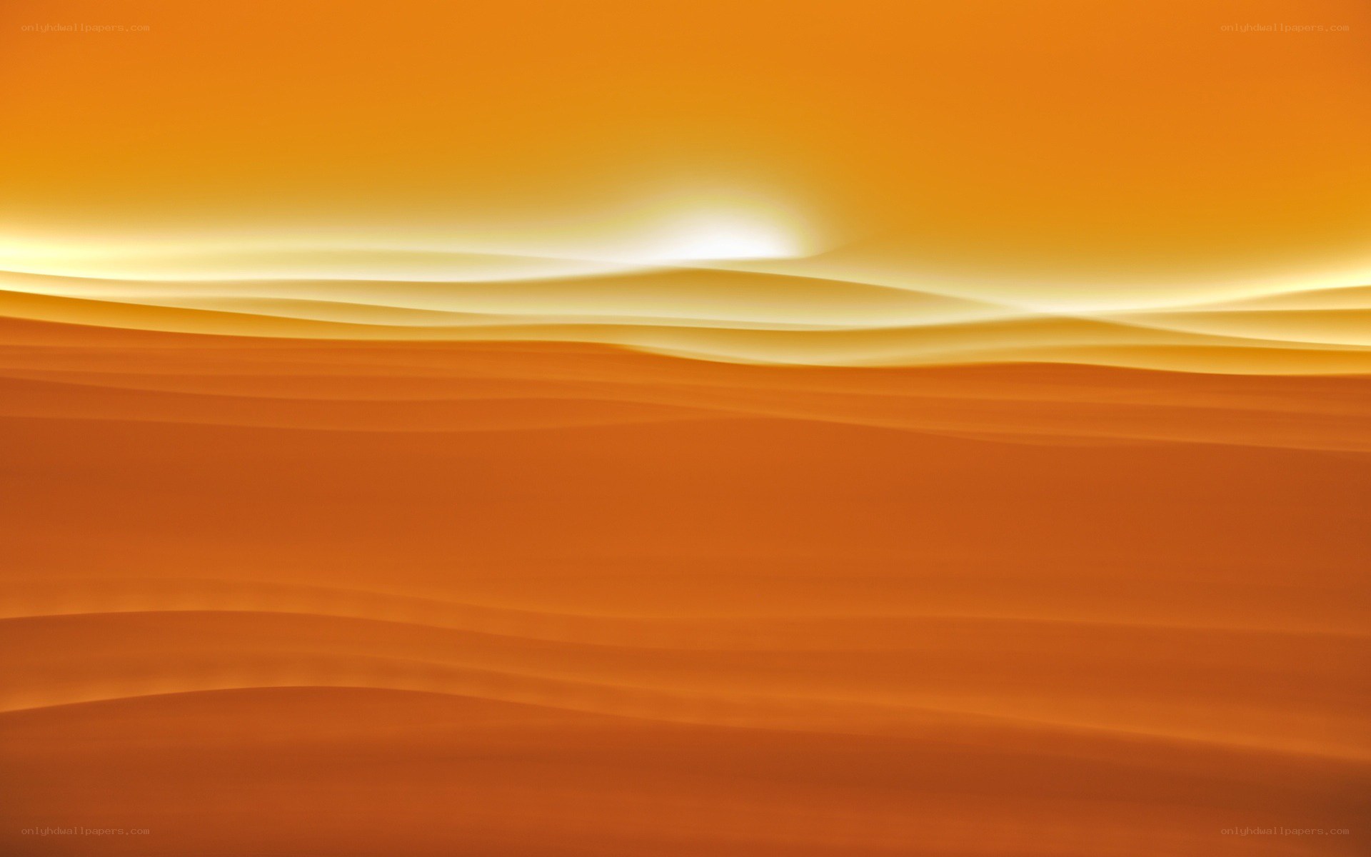 Desert sunset with glowing horizon