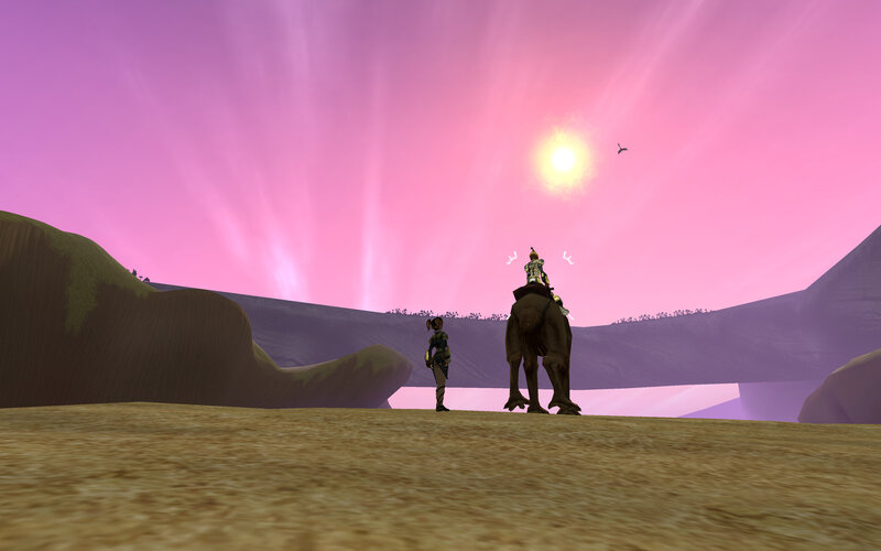 Desert sunset with riders