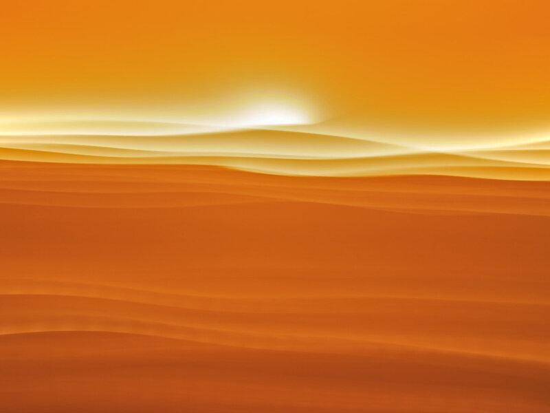 Desert sunset with rolling dunes