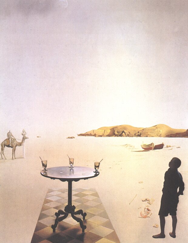 Desert table surreal scene