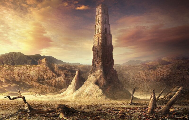 Desert tower ruins