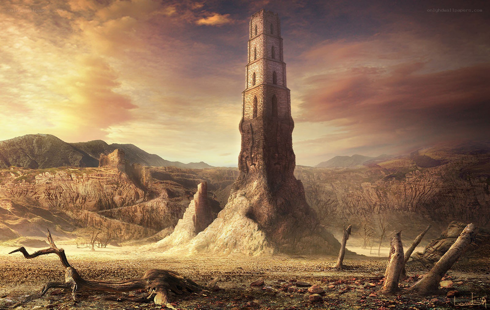 Desert tower ruins