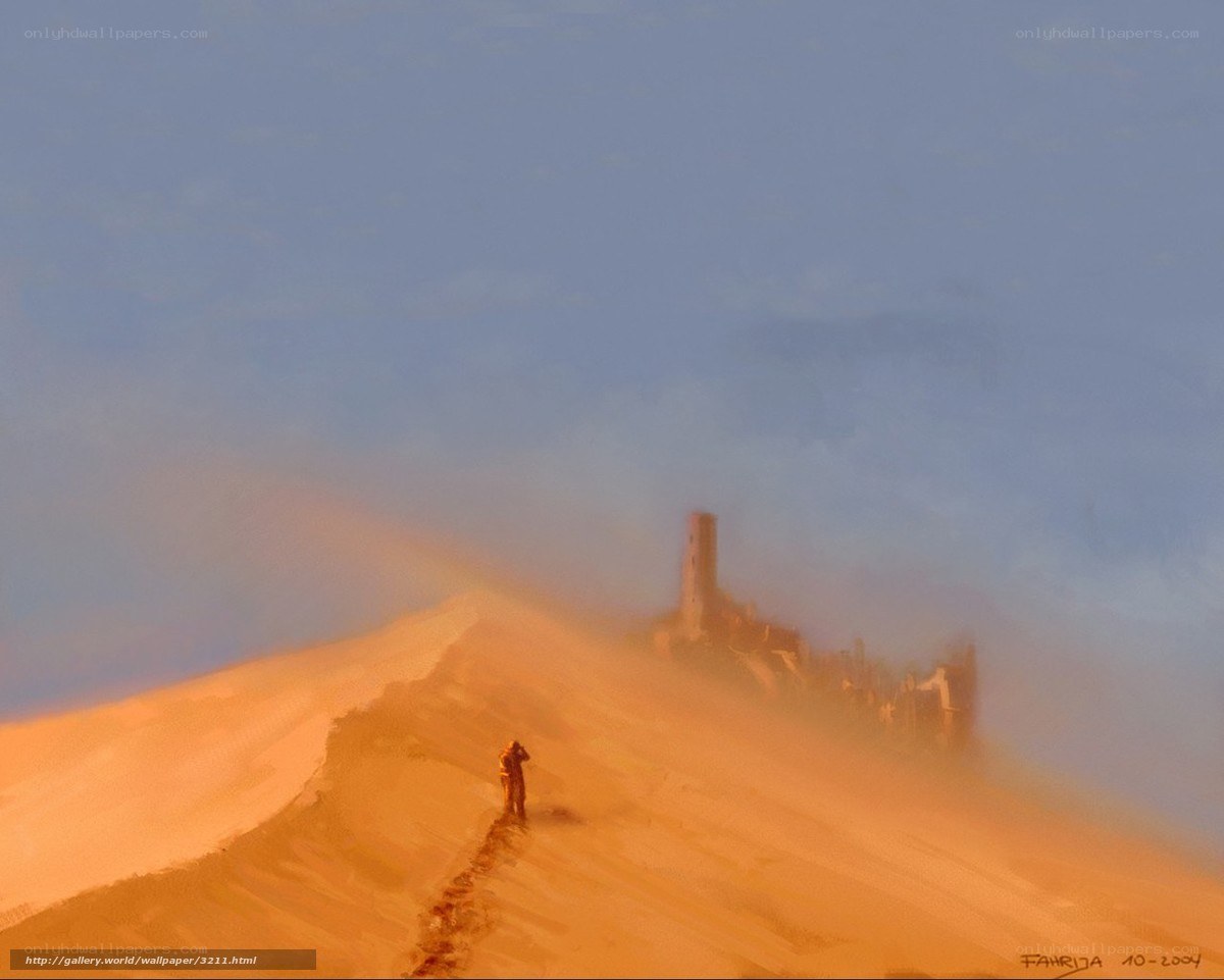 Desert traveler at sunset
