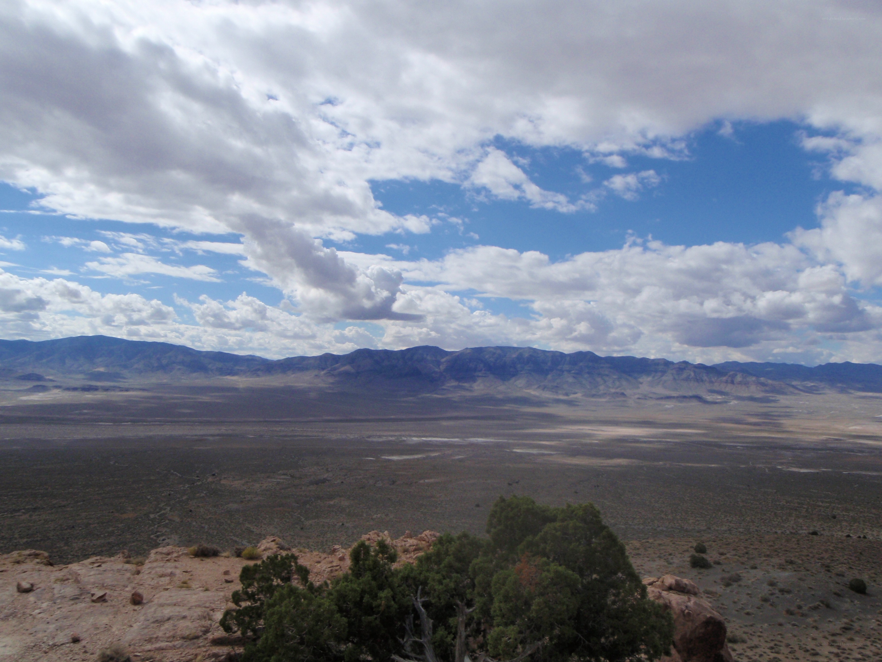 desert valley with mountains
