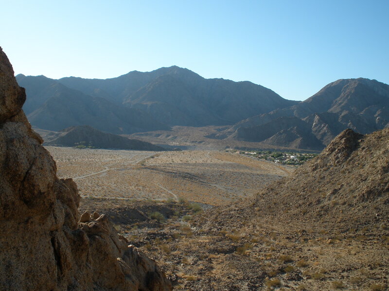 desert valley with mountains