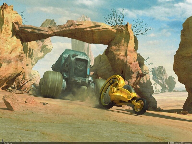 Desert vehicle chase
