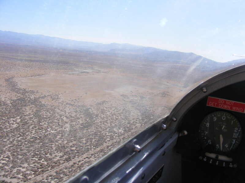 Desert view from cockpit