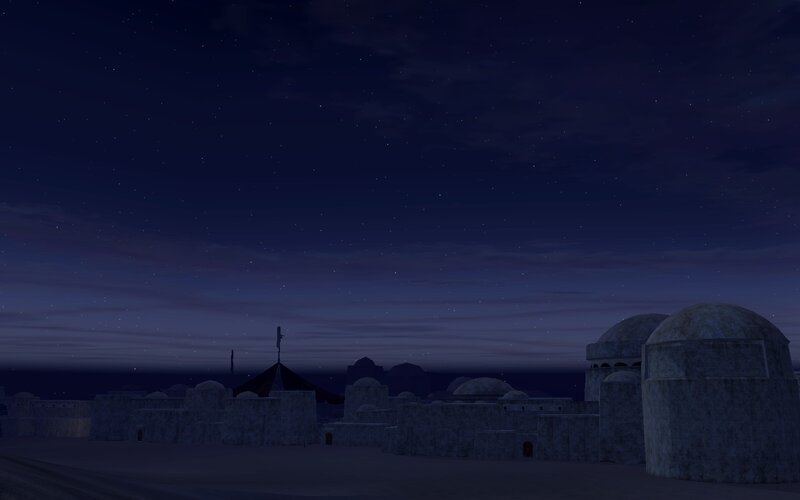 Desert Village at Night