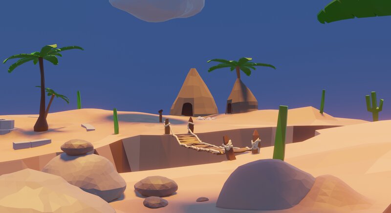 Desert Village with Huts