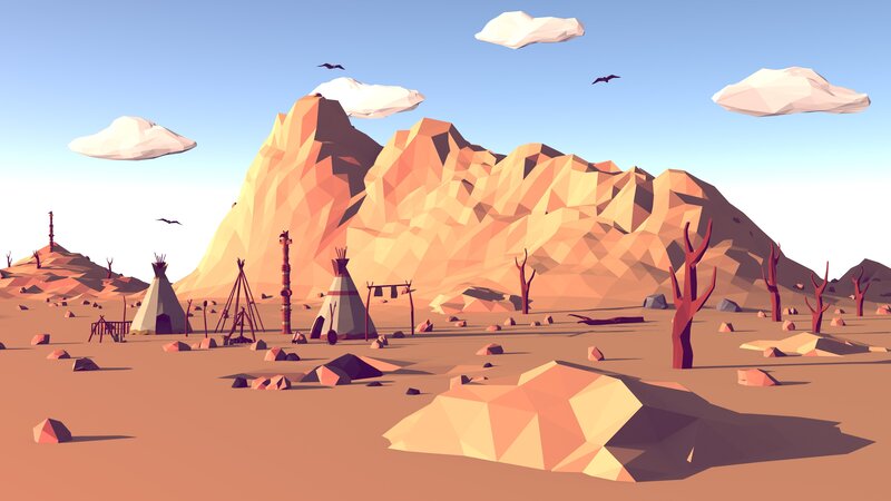 Desert Village with Teepees