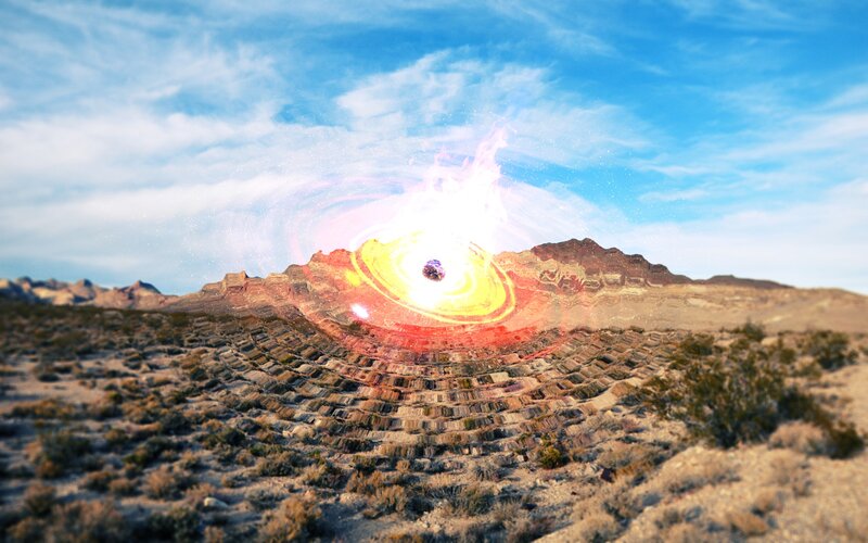 Desert vortex with energy sphere