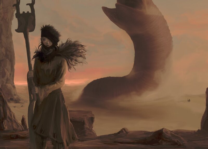 Desert warrior faces giant worm