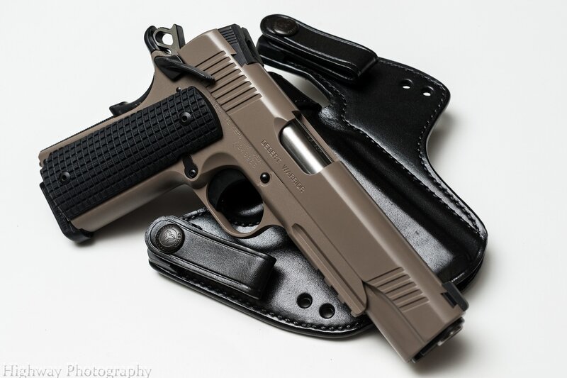 Desert Warrior pistol in holster