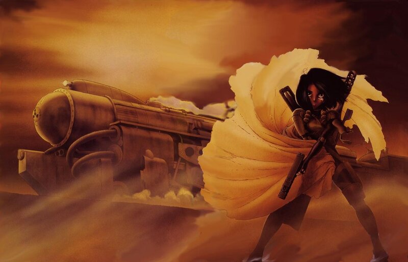 Desert warrior with rifle