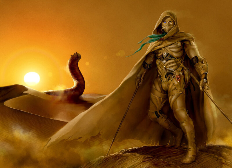 Desert warrior with sand worm
