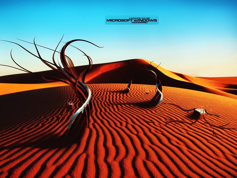 Desert with abstract structures