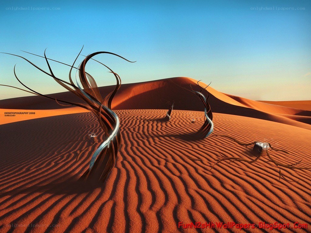 Desert with abstract trees