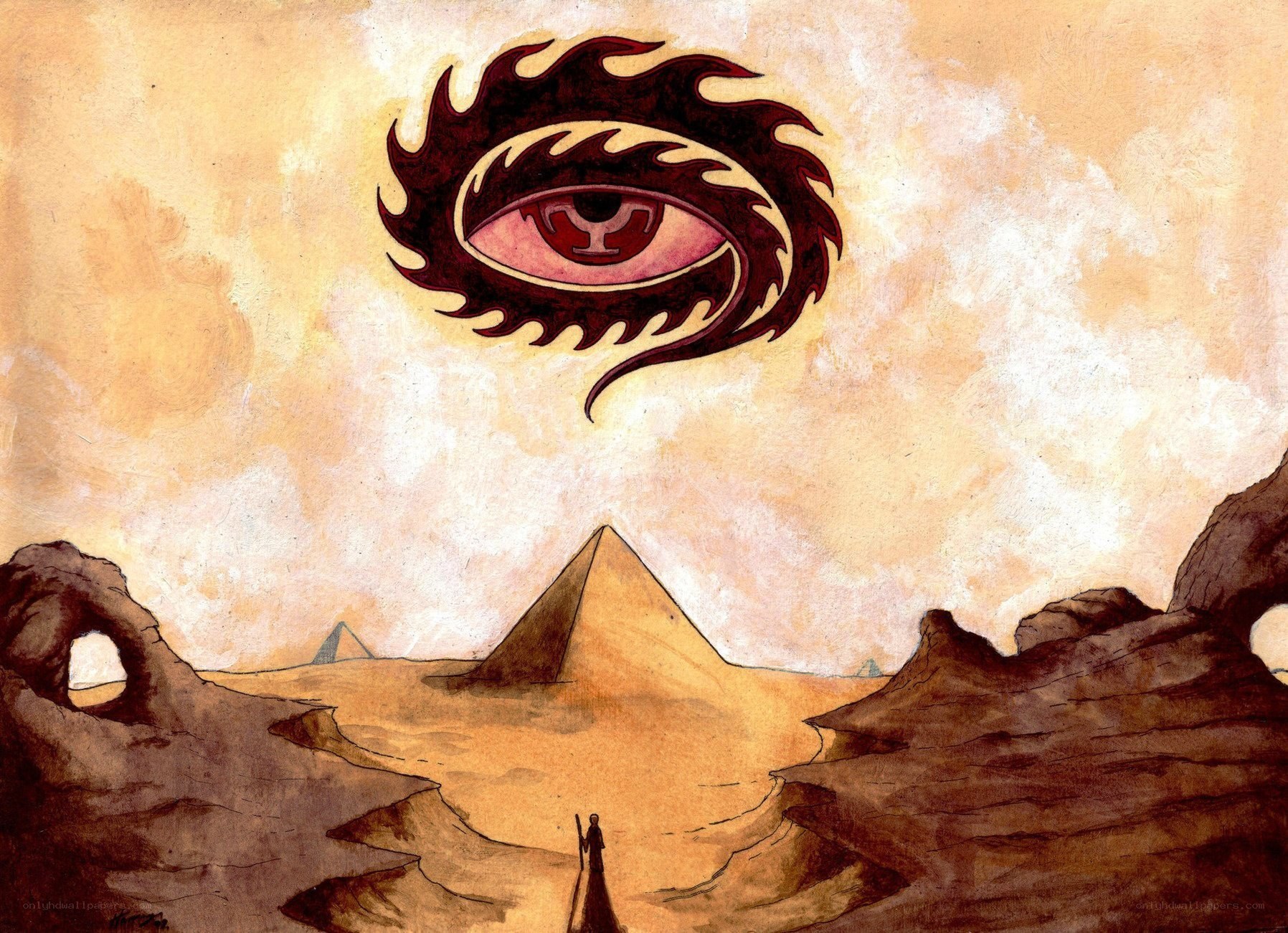 Desert with giant eye