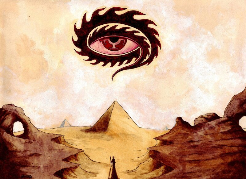 Desert with giant eye