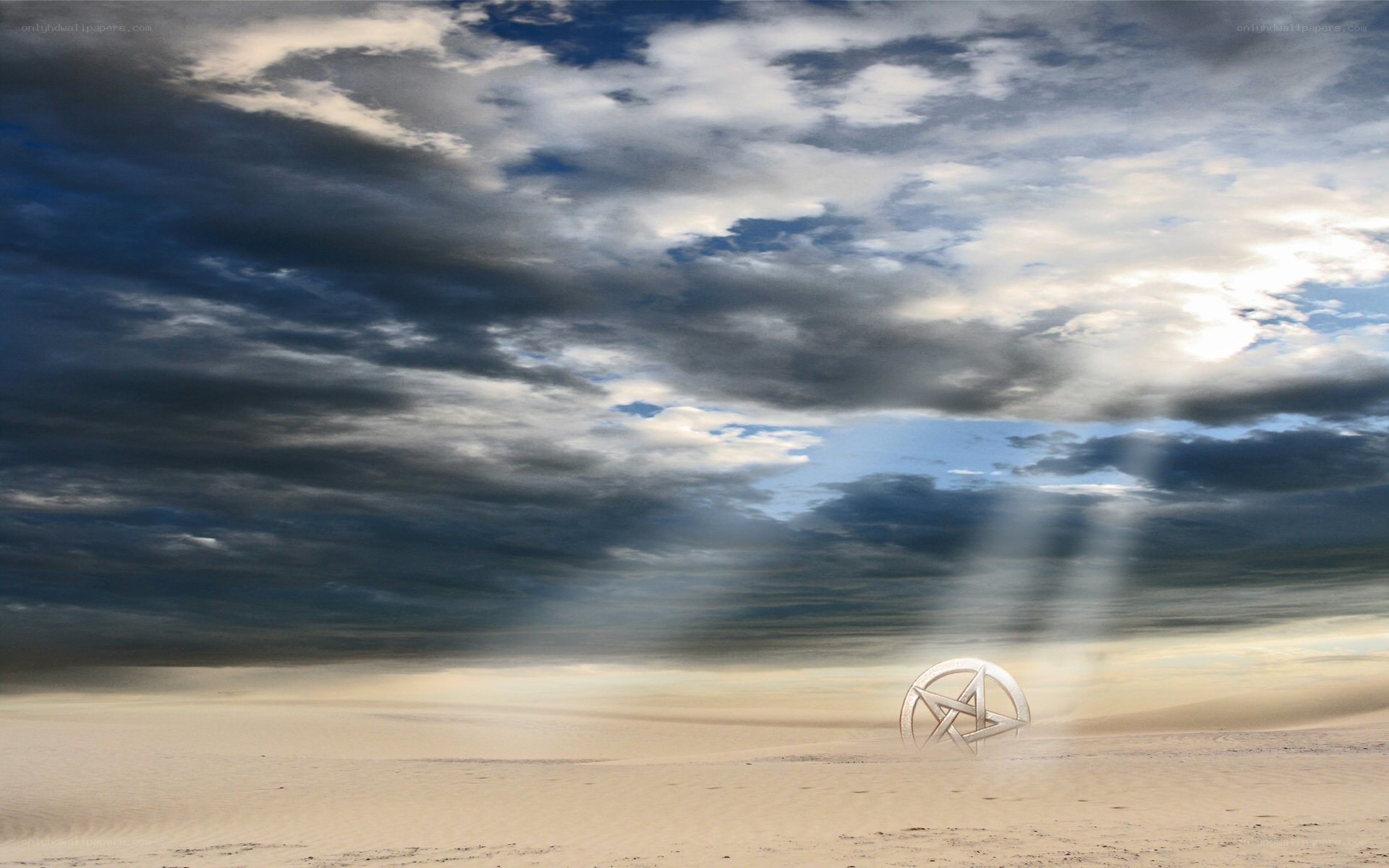 Desert with pentagram symbol