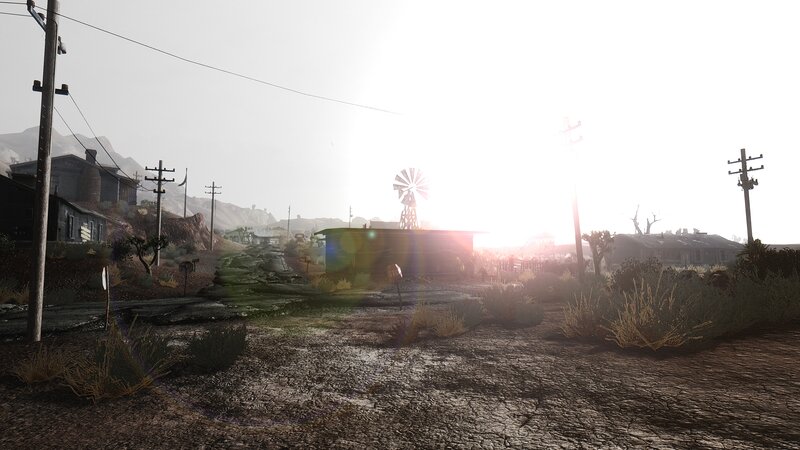 Deserted Town at Sunset