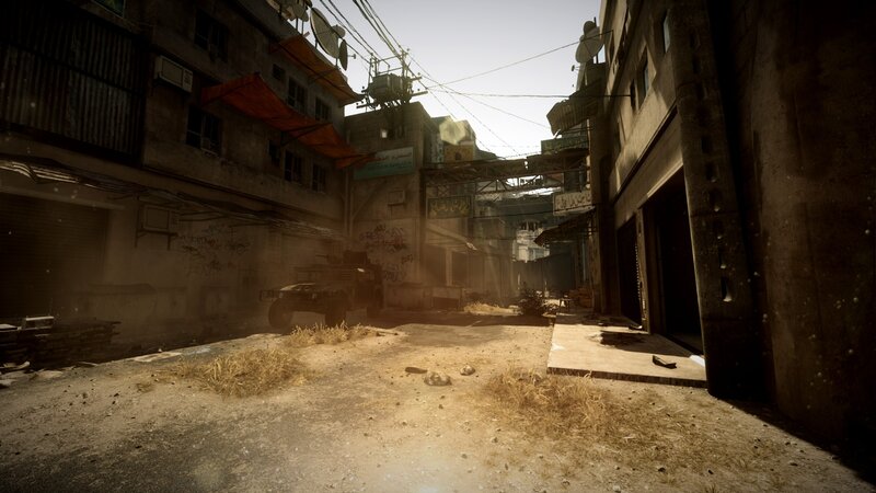 deserted urban alleyway
