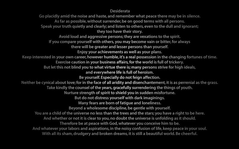 Desiderata poem text