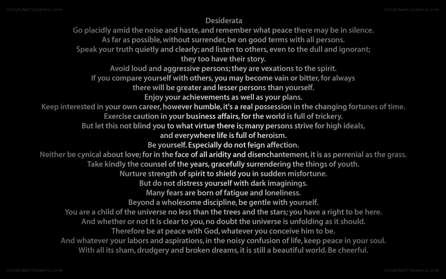 Desiderata poem text