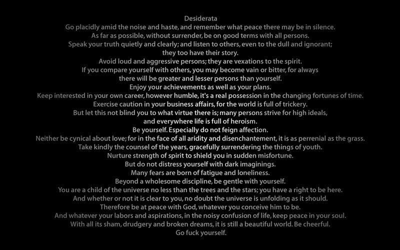 Desiderata poem text
