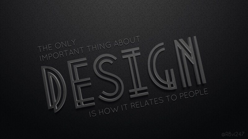 design quote on dark background