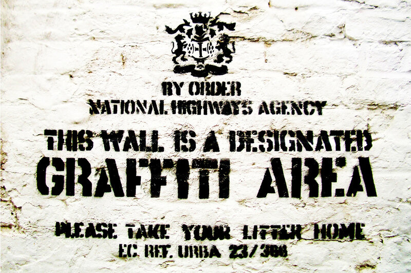 designated graffiti area sign