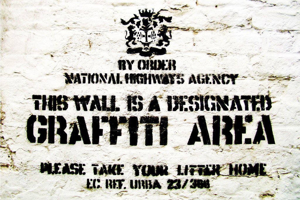 designated graffiti area sign