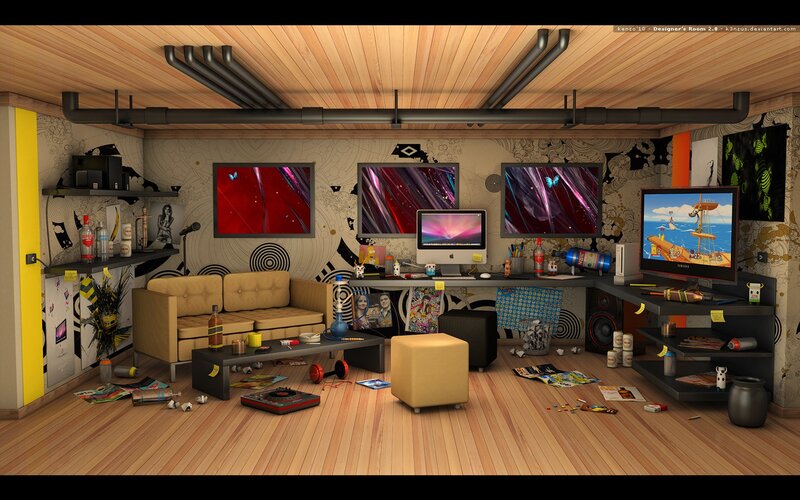 Designer's Cluttered Room