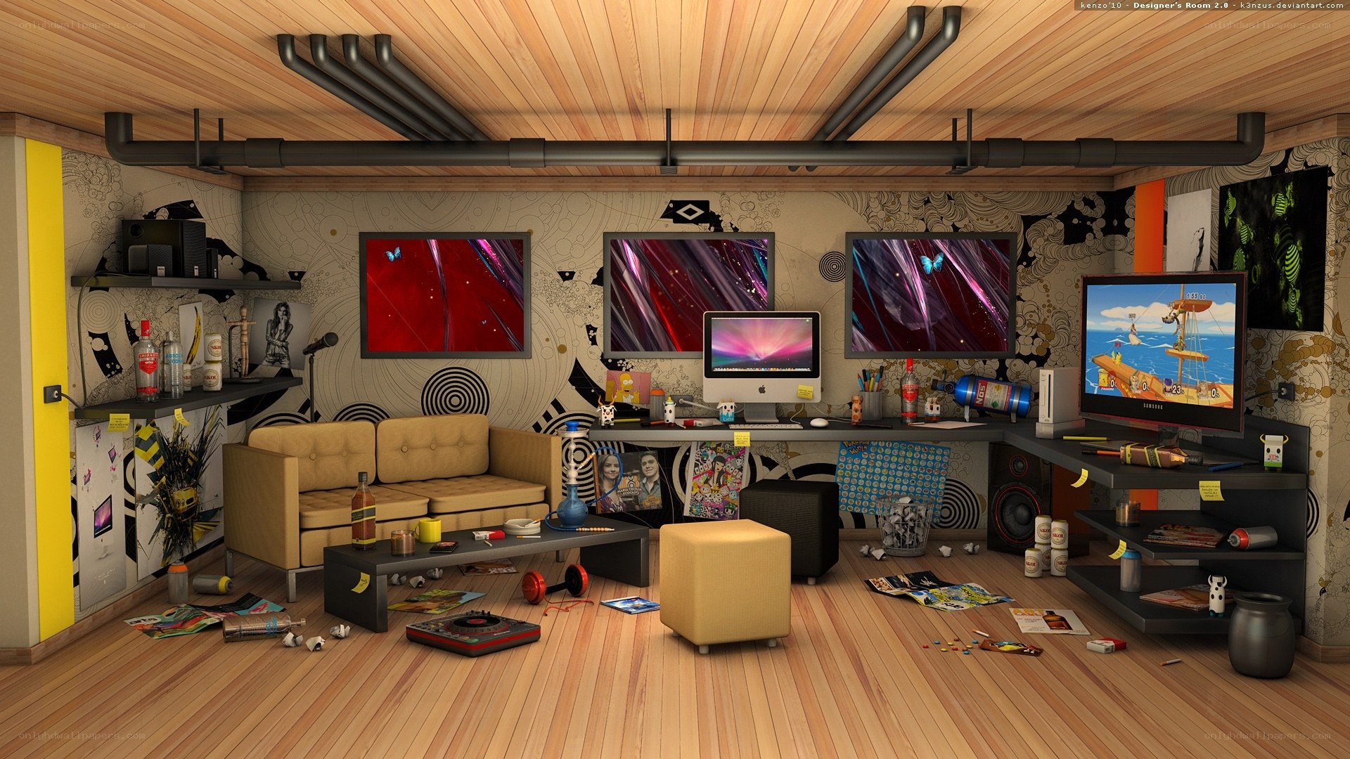 designer's messy creative room