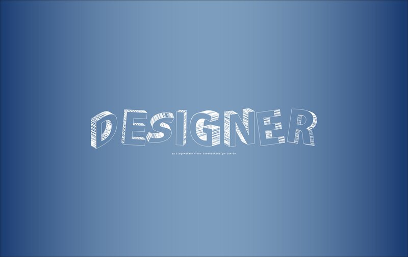 designer text on blue background